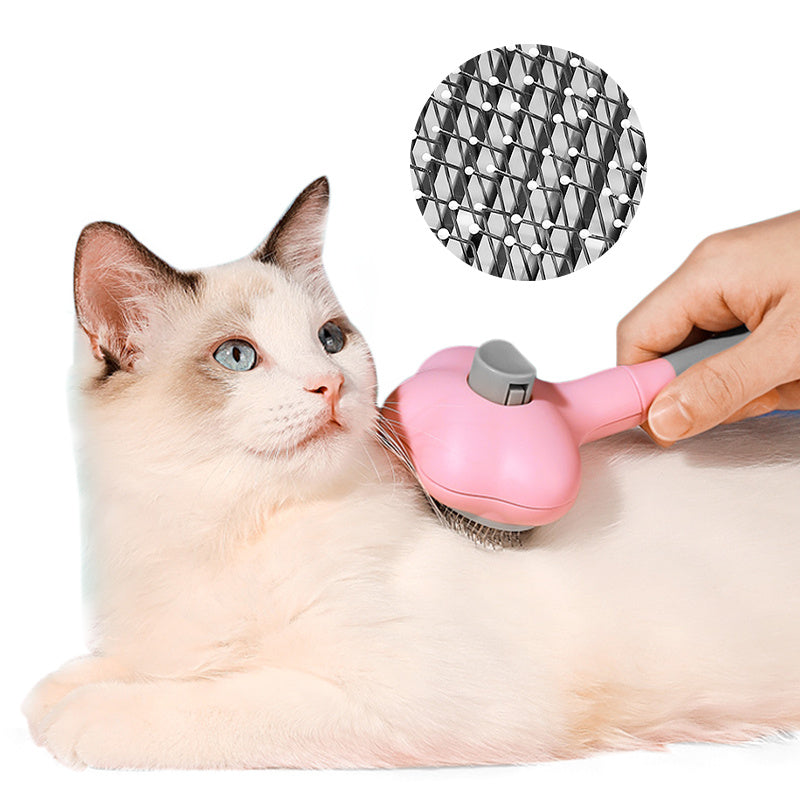Self-Cleaning Pet Grooming Brush – Fine Needle Deshedding Comb