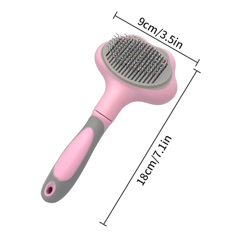Self-Cleaning Pet Grooming Brush – Fine Needle Deshedding Comb