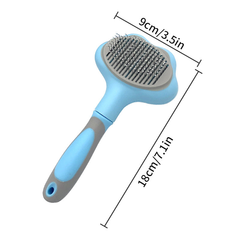 Self-Cleaning Pet Grooming Brush – Fine Needle Deshedding Comb
