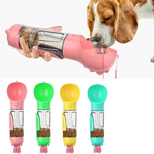 Portable 500ml Multifunction Dog Water Bottle & Feeder