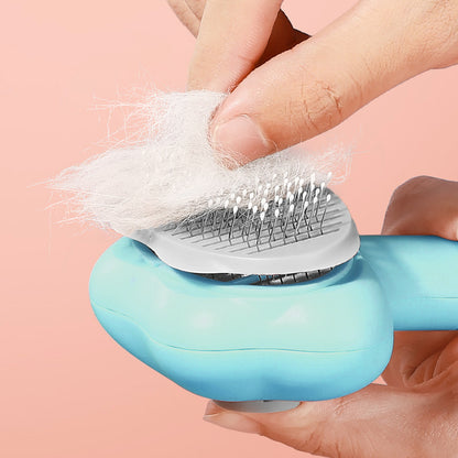 Self-Cleaning Pet Grooming Brush – Fine Needle Deshedding Comb