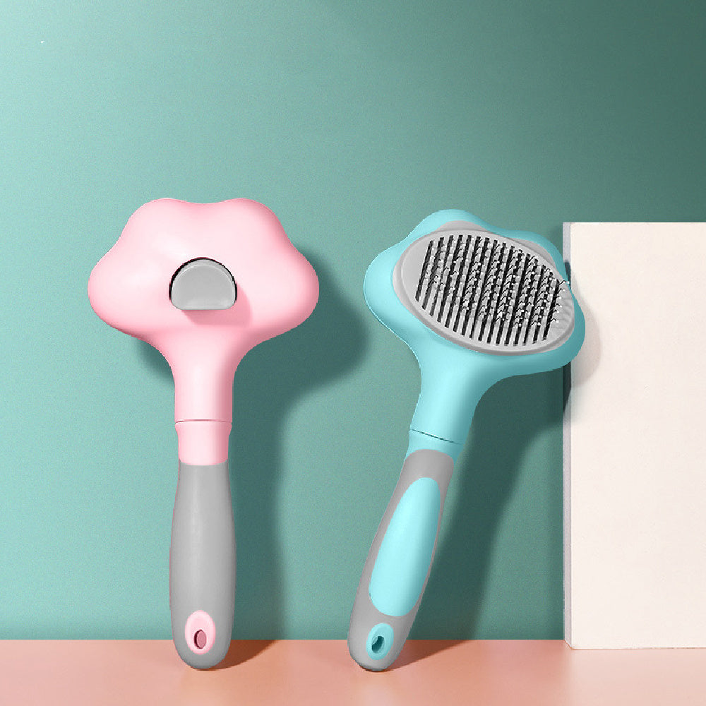 Self-Cleaning Pet Grooming Brush – Fine Needle Deshedding Comb
