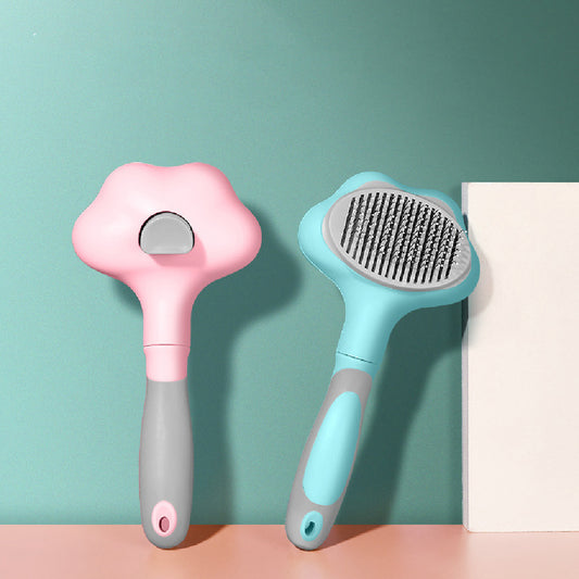 Self-Cleaning Pet Grooming Brush – Fine Needle Deshedding Comb