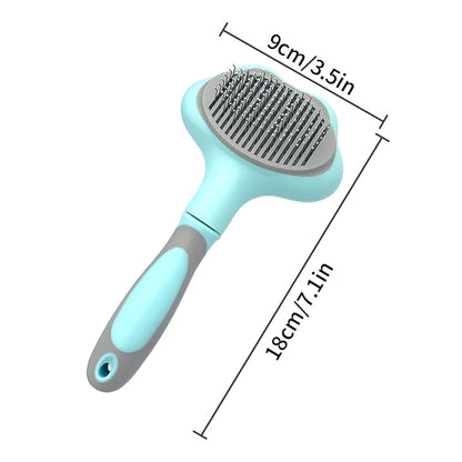 Self-Cleaning Pet Grooming Brush – Fine Needle Deshedding Comb
